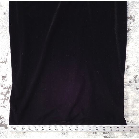 Arianna by Rachel Kaye Black Velvet Bodycon Dress Party Quiet Luxury Feminine - Picture 5 of 11